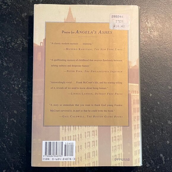 "'Tis," by Frank McCourt, 1999 First Edition Hardcover - Picture 3 of 8